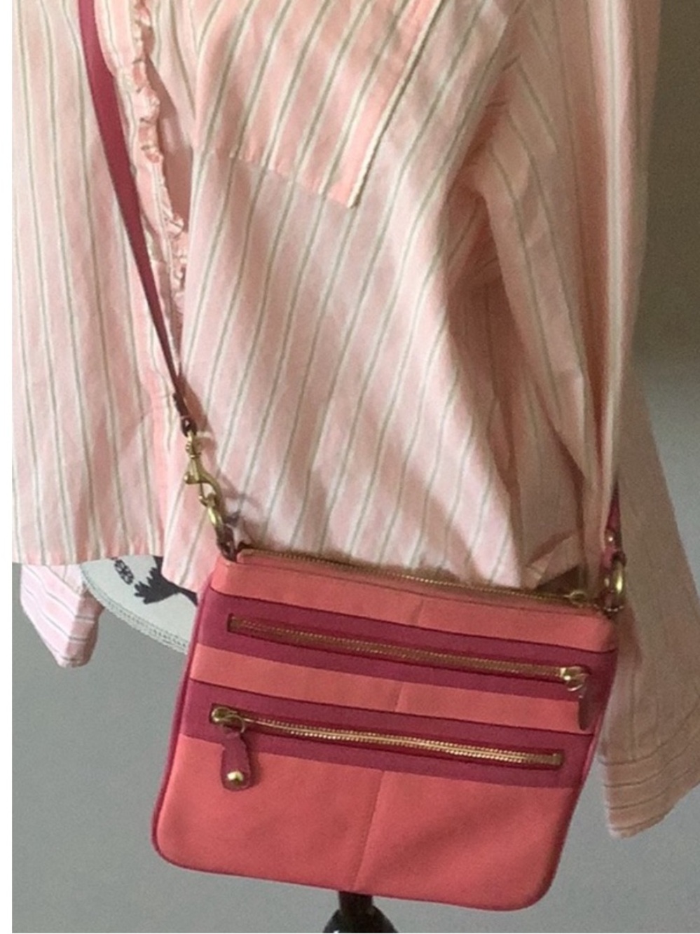 Coach Pink Leather Crossbody Bag